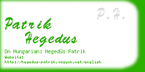 patrik hegedus business card